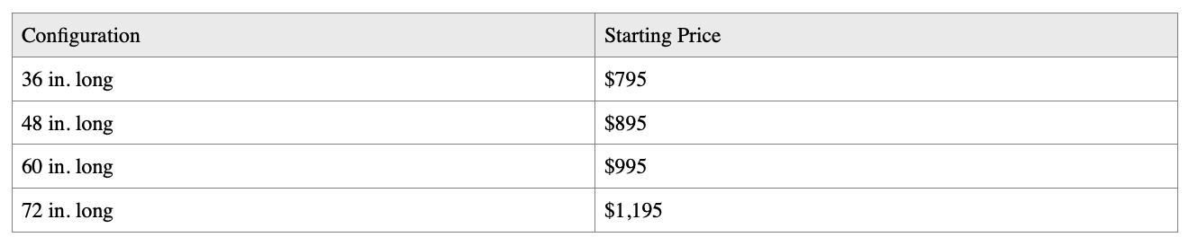 custom white oak floating shelf pricing